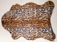 Faux Fur Fabric Rug - White Leopard